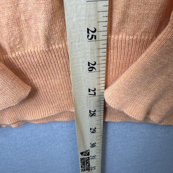 Peter Millar Sweater Men’s L Orange V-Neck Luxury Blend 95% Cotton 5% Cashmere - Picture 3 of 9